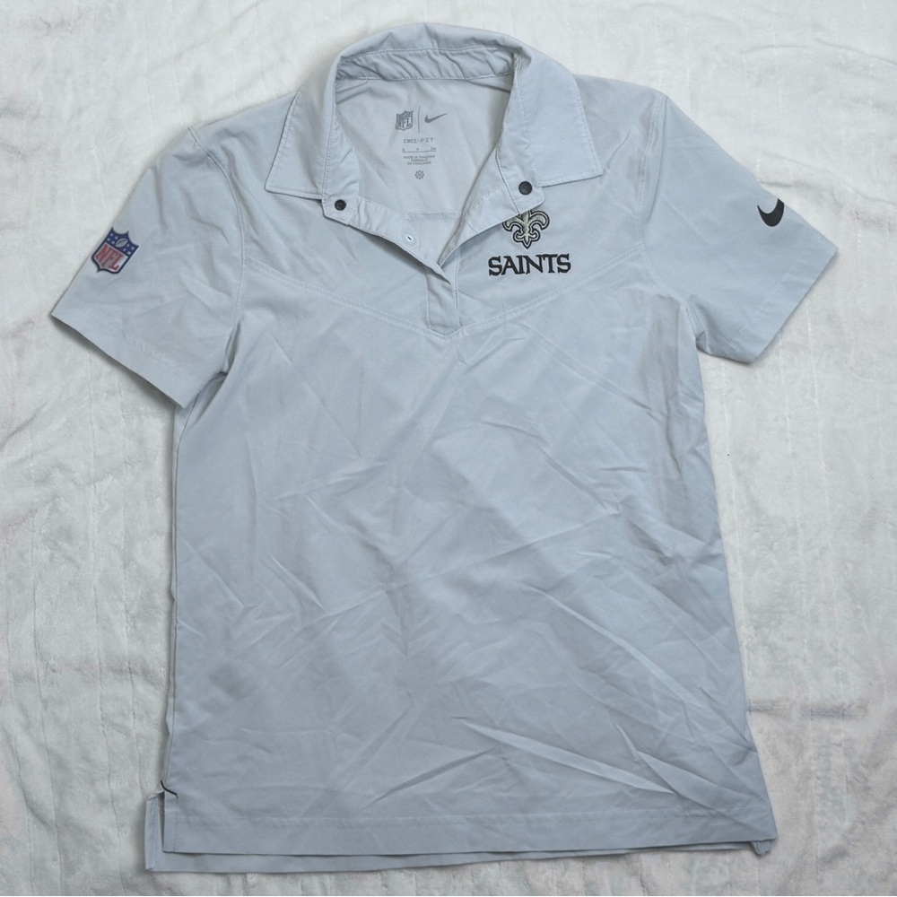 Official NFL Saints Nike Dri-Fit Sideline Polo in Gray